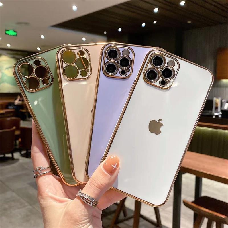 IPHONE Casing Ponsel Silikon Lembut Electroplating 6d Iphone11 12 13 14 Pro MAX Plus X XR XS Max7 8 Plus SE 2020 Shockproof Case Cover