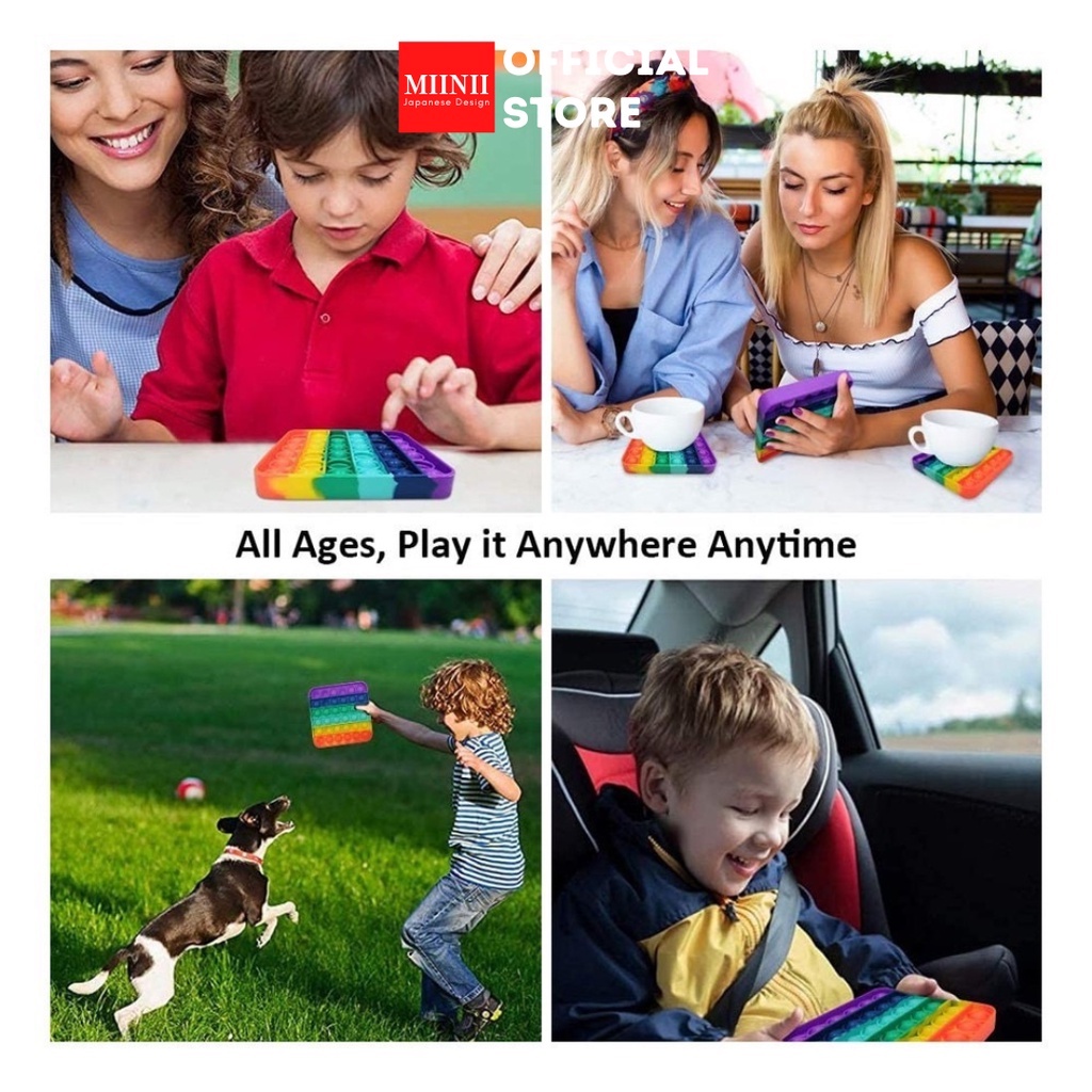 MIINII Pop-It Murah Rainbow Unicorn Fidget Push Pop Its Fidget Toy Push Bubble Kids