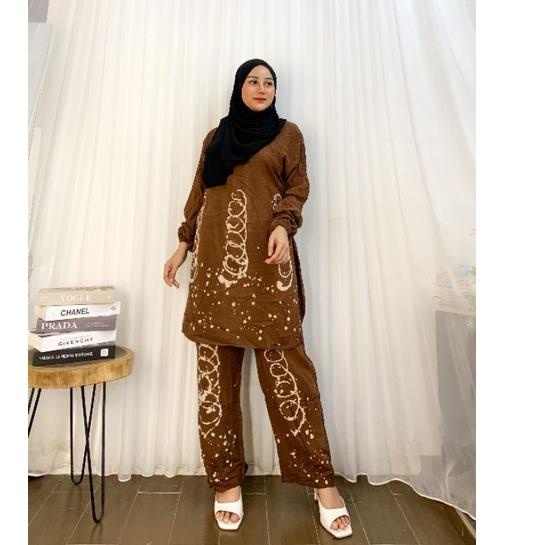 Paling Diminati One Set Tunik Jumbo Ld 120 cm Rayon Super Premium | Setelan Cp Tunik Malaman Jumbo |