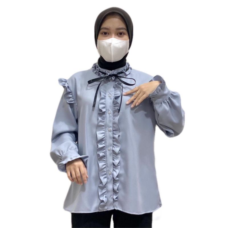 BLOUSE WANITA BUNGA KERUT CERUTY IMPORT PREMIUM | BLUS WANITA IMPORT | BLUS WANITA KASUAL / BLOUSE K