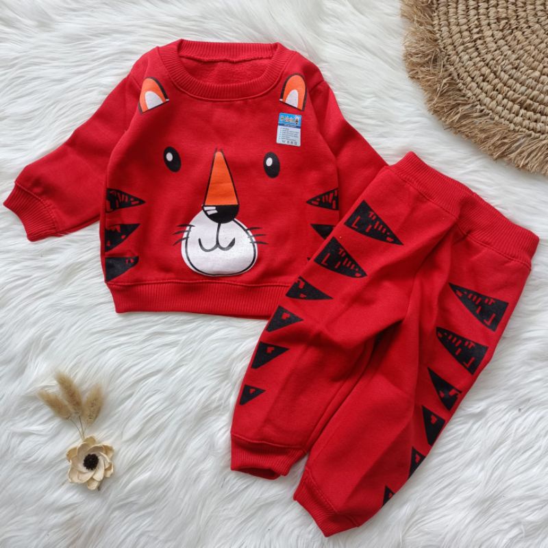 setelan sweater bayi murah motif musang 3-12 bulan / Set baju bayi murah / Baju hangat bayi / Bajubayi lembut