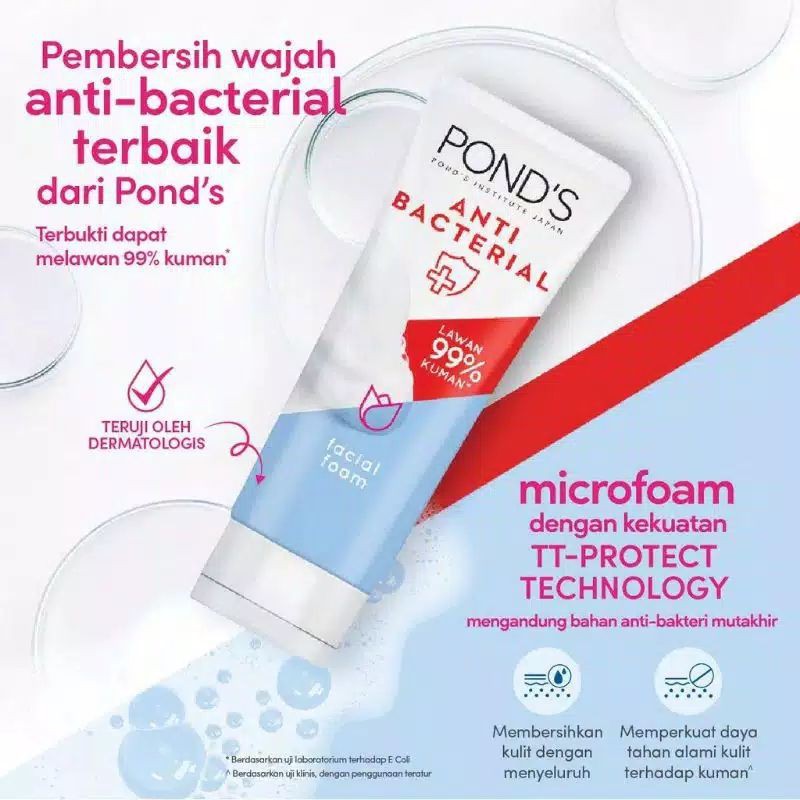 POND'S Facial Foam White Beauty (Bright Beauty Kemasan Baru) 100gr (botol gede), Anti Bacterial 100gr, Acne Solution 100gr