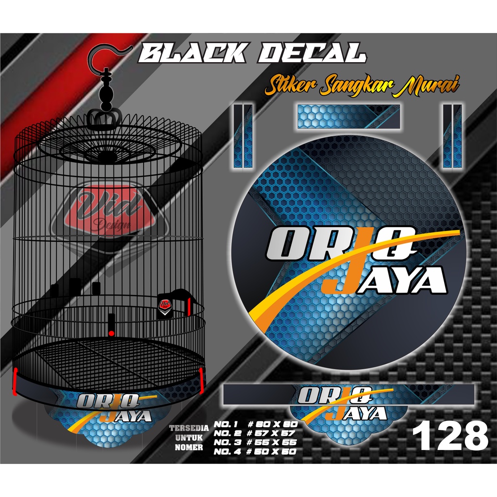 Stiker Decal Kandang Murai Tebok Bulat Oriq Jaya No 1 2 3 4