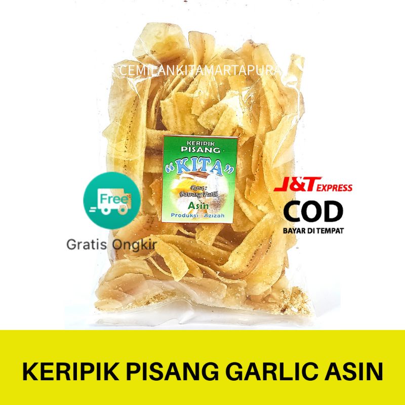 cemilan keripik pisang garlic asin | kripik pisang | jajanan | makanan ringan| banana chip kita