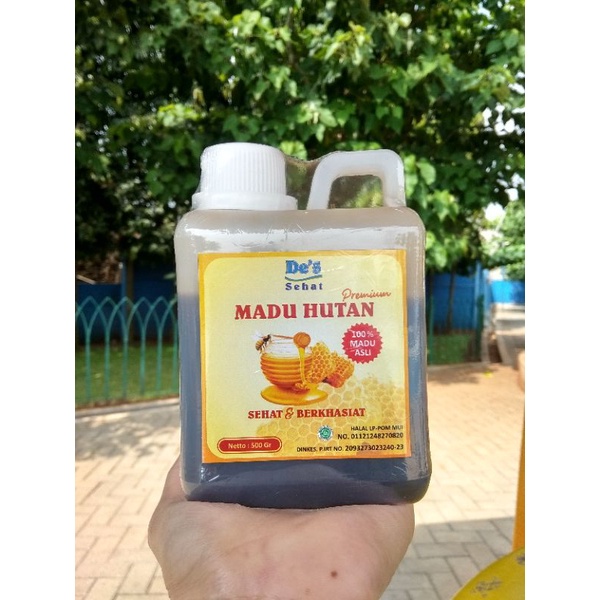 

Madu hutan liar asli murni 500gr. Perizinan Dinkes. Halal MUI. Uji lab berkala