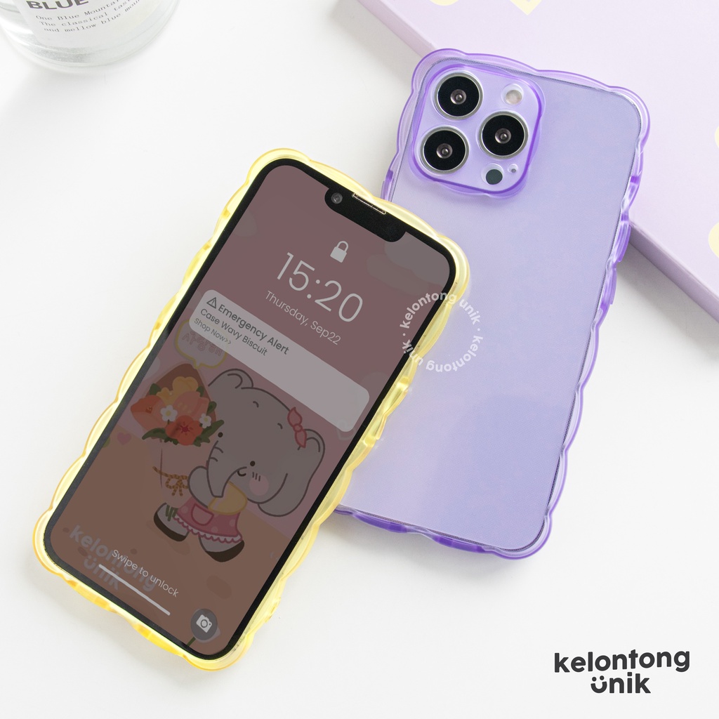 (Seri 1) For iPhone - Wavy Biscuit Case Campro/ Curly Stripe Soft Case