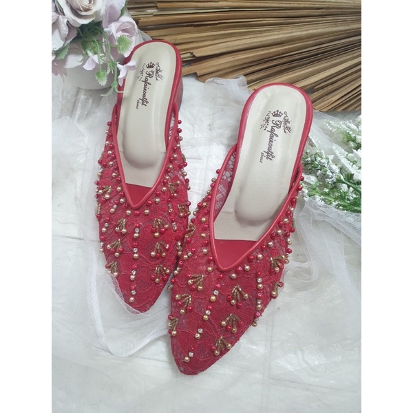 sepatu Marrisa merah tinggi 3cm