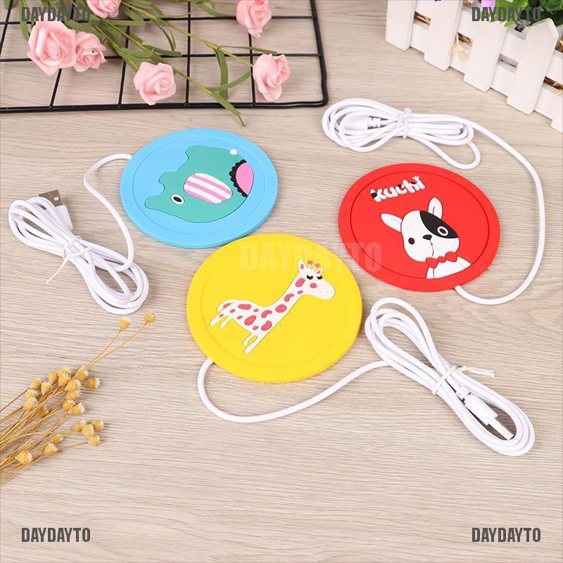 (DAYDAYTO) Pad Penghangat Cangkir Kopi / Teh usb Motif Kartun Bahan Silikon