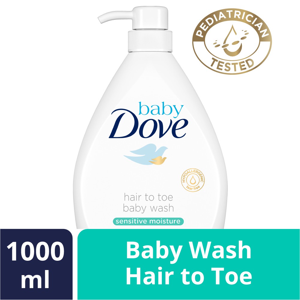 Baby Dove Hair to Toe Wash Sensitive Moisture 1L - Sabun Mandi Bayi No Fragrance