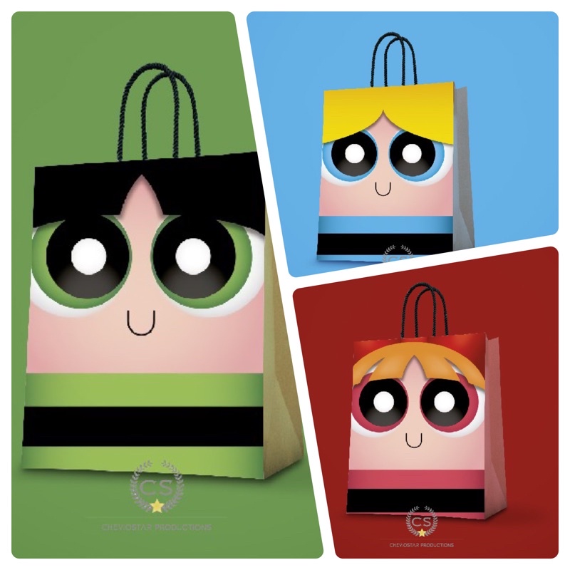 

Paperbag Powerpuff Girl Tas kado Tas kertas Goodie bag Hampers Ultah Shoopinh bag