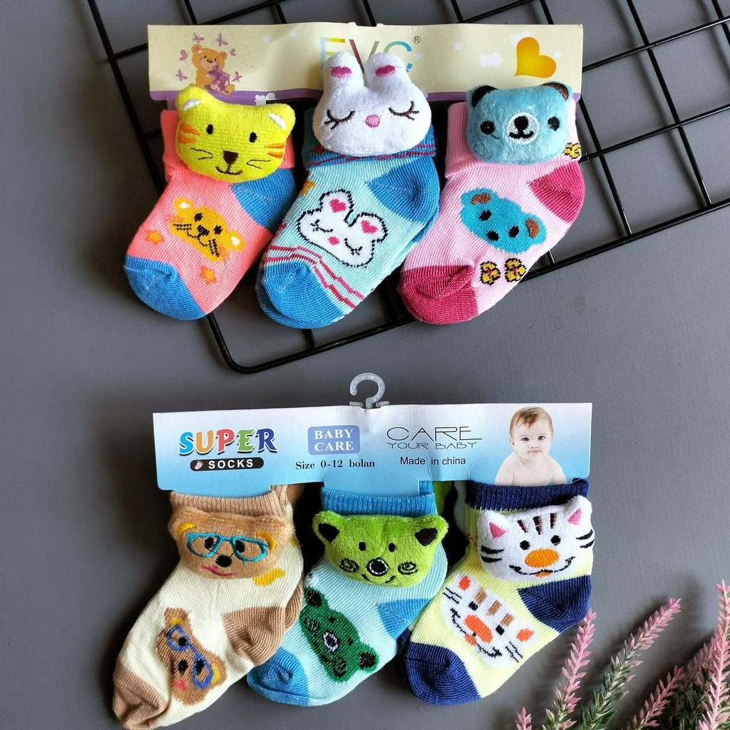 Kaos kaki bayi boneka isi 3 pcs