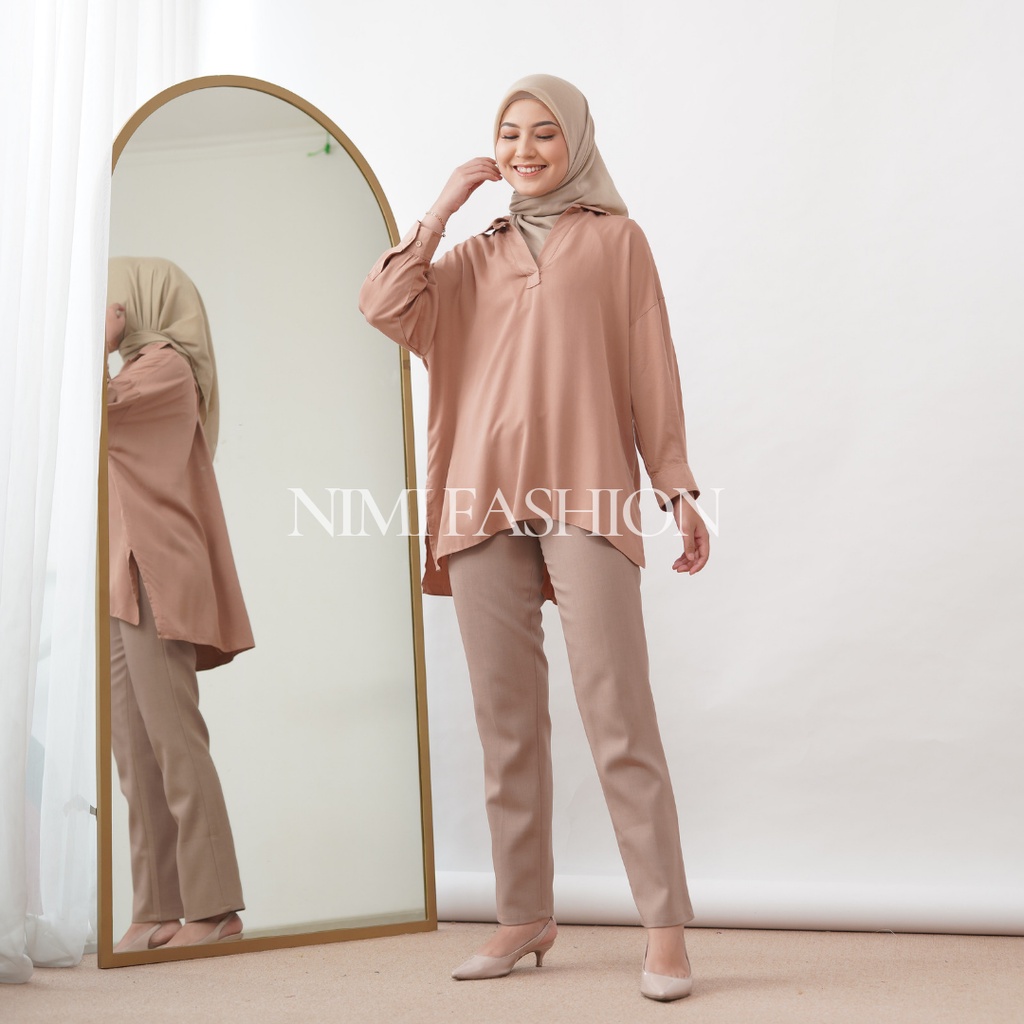 Blouse Oversize Nadine Blouse Wanita Muslim Premium Atasan Uniqlo Oversize Wanita