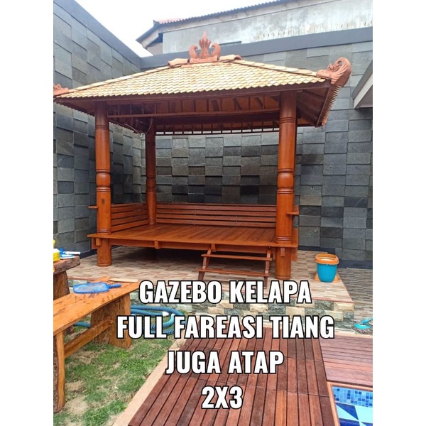 gazebo / gazebo terima terpasang / gazebo kelapa / gasebo / gazebo kelapa / gazebo glugu / saung gaz