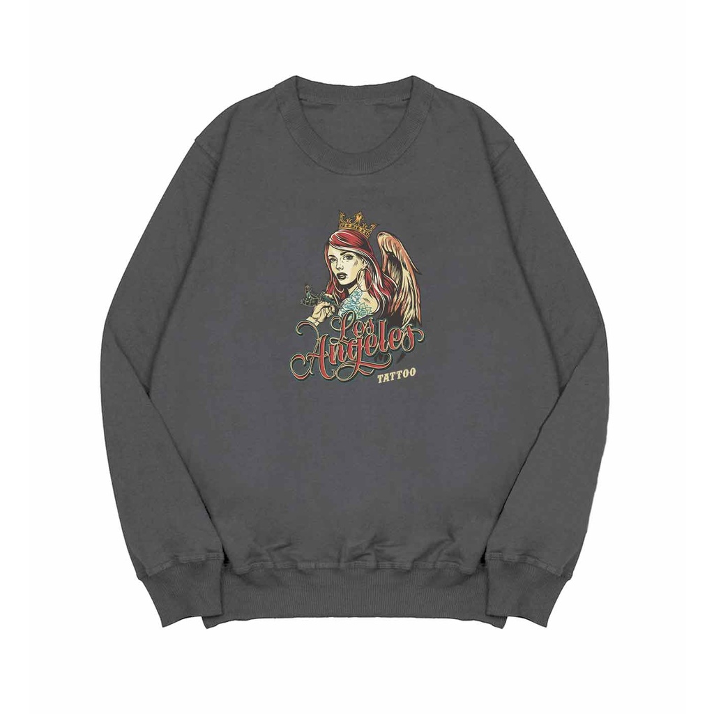 Sweater Crewneck Pria Tattoo Pria Fleece M - XXL