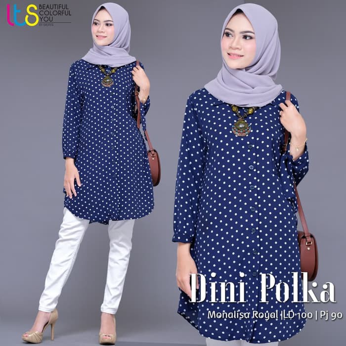 Atasan Tunik Dini Polka Ori Lts By Shofiya