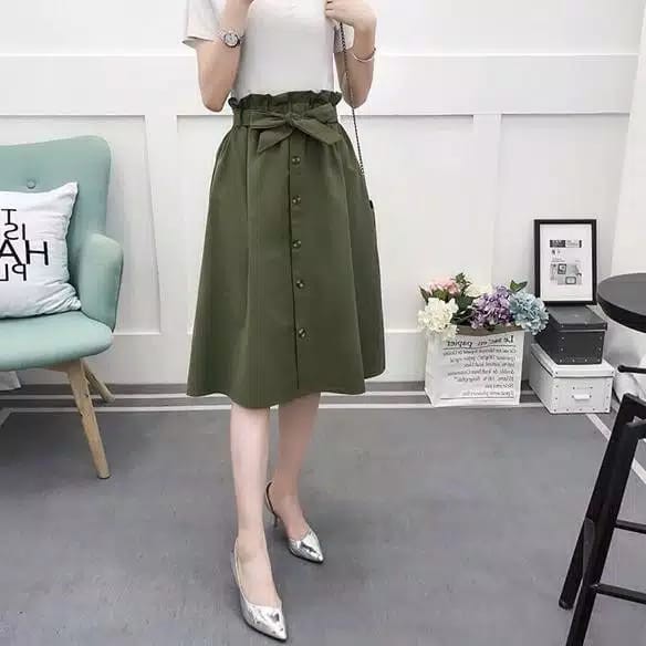 BDG_STYLE ROK GUMI/ROK KEKINIAN/ROK WANITA TERBARU- ROK TWISCONE TEBAL-BISA COD