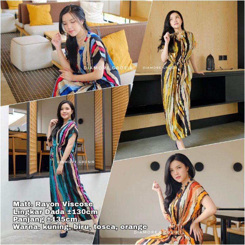 DASTER JUMBO KEKINIAN REYA KAFTAN LD 130CM RAYON VISCOSE TALI SERUT  RESLETING DEPAN BUSUI FRIENDLY