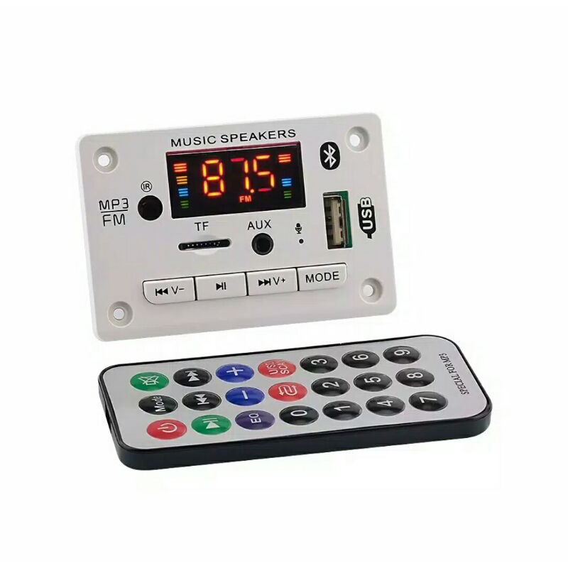 Kit Modul Mp3 Player Bluetooth 5.0 Digital Led Display 5V 12V - Putih