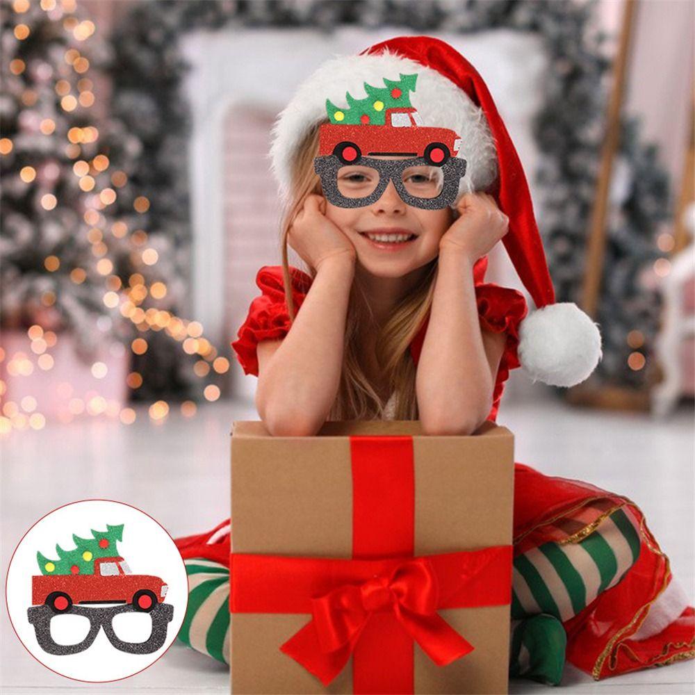 Top Kacamata Natal Cosplay Costume Eyeglasses Party Glasses Dekorasi Liburan Menyenangkan Hadiah Natal Aksesoris Natal Untuk Anak-Anak