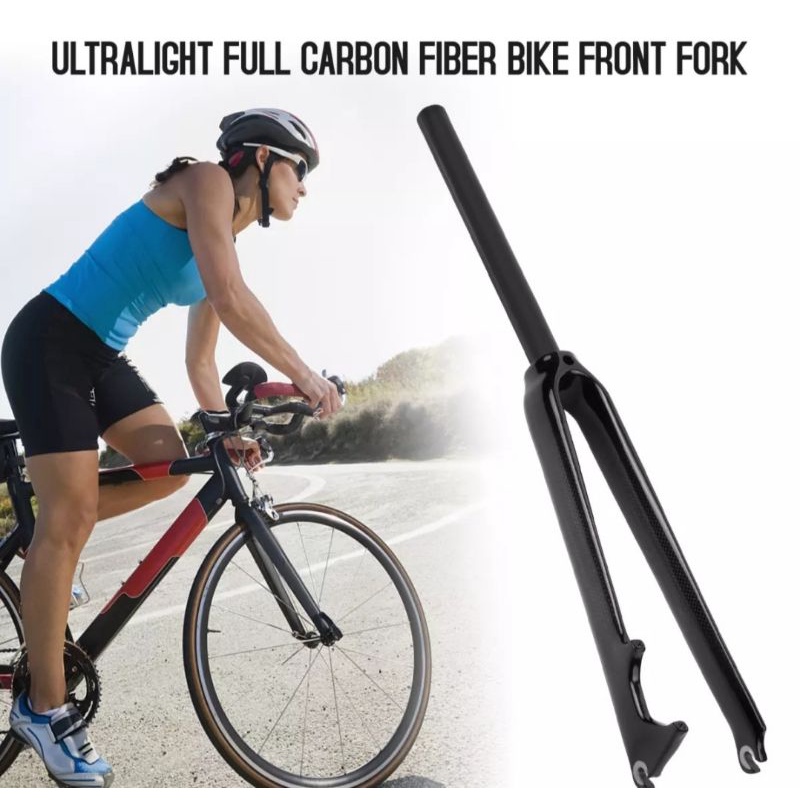 (DIKIRIM DARI SURABAYA)400Gram FORK DISC700C FULL KARBON FIBER SEPEDA ROADBIKE/MTB/FIXIE