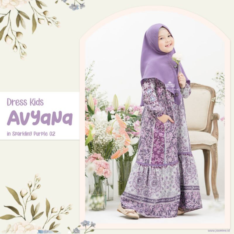 AVYANA DRESS KIDS (HANYA GAMIS) ORIGINAL JASMINE BY LIDIA HADIWINOTO