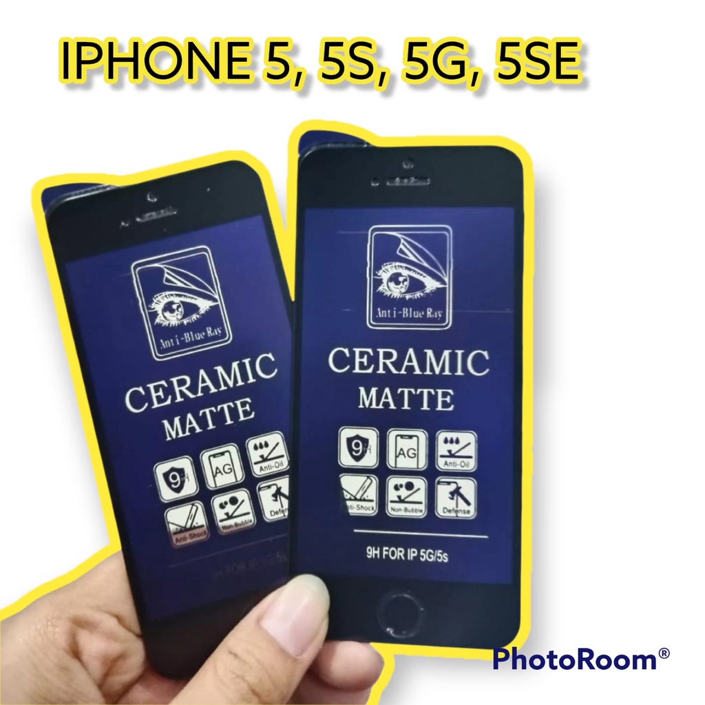 CMAB Ceramic Matte Anti Blue iPhone 5 5S 5G 5SE 4&quot; Full Layar Anti Gores anti minyak No sidik jari