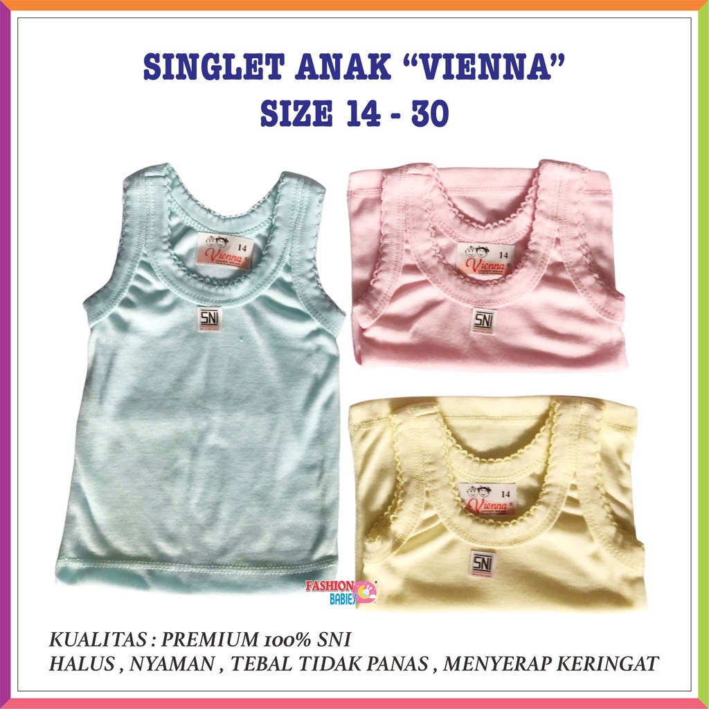 VIENNA SINGLET ANAK WARNA / KAOS DALAM ANAK PREMIUM SNI