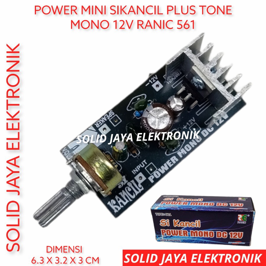 KIT POWER MINI MONO SI KANCIL 12V DC TDA2003 PLUS TONE AMPLI AMPLIFIER TDA 2003 12 V VOLT RANIC 561