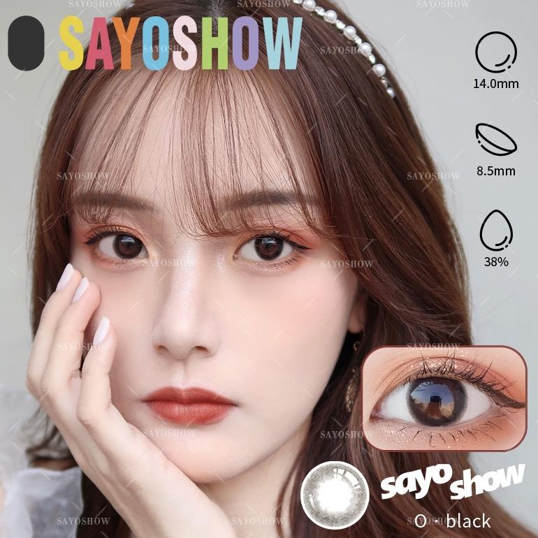 ️100% ORI SAYOSHOW O Seri Sepasang Soflen Hitam Minus 14 mm ( NORMAL S/D-8.00) Contact lens Softlens