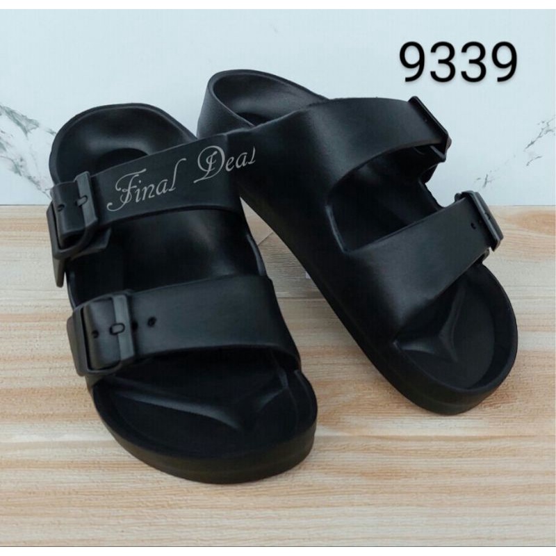 Sandal Karet Wanita 2 Strap, Sendal Selop Anti Slip Korean Slip On