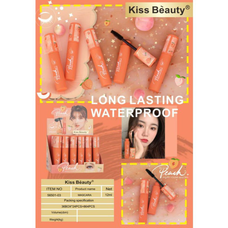 MASCARA KISS BEAUTY PEACH 56501 LONGLASTING