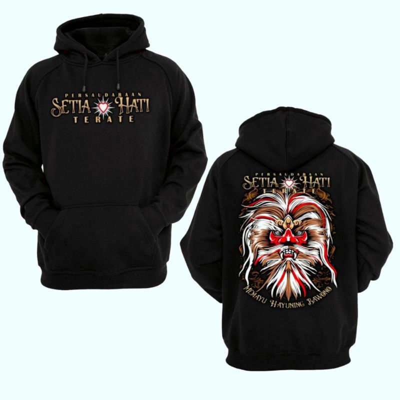 Jaket Blusuk PSHT Bujang Ganong Hoodie Sablon Ganongan Jaket Sweater Terate Distro Jaket PSHT Plasti