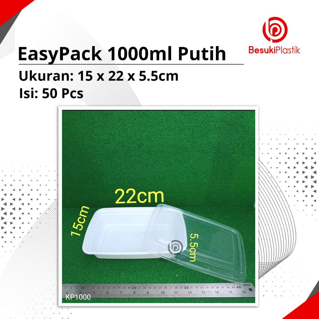 Thinwall EasyPack 1000ml Putih / Thinwall Putih 1000ml / Box Takeaway Putih 1000ml / Kotak 1000ml