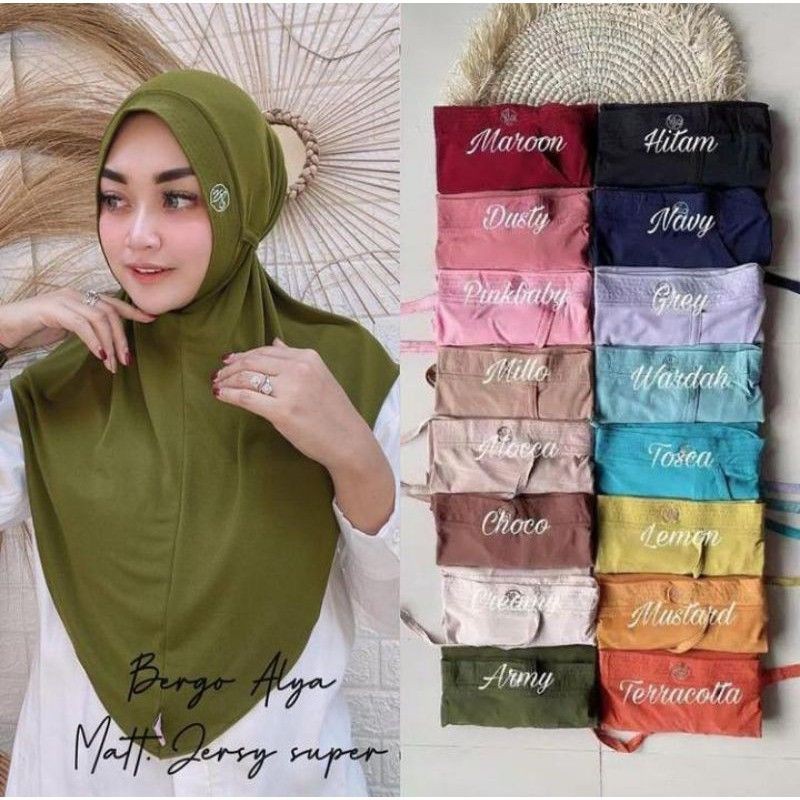 Bergo Alya Jersy Premium / Bergo Jersypremium /Bergo Ori