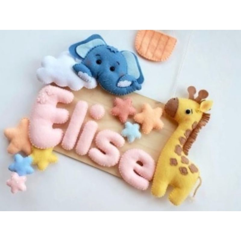 hangingdoor/hiasan dinding/dekorasi kamar anak/gantungan nama flanel