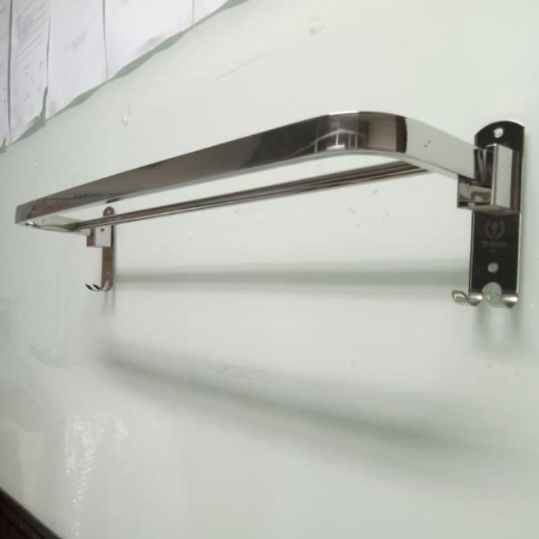 Promo Gantungan Handuk Stainless Lipat 60 Cm / Rak Handuk Lipat 60 Cm / Gantungan Handuk Lipat