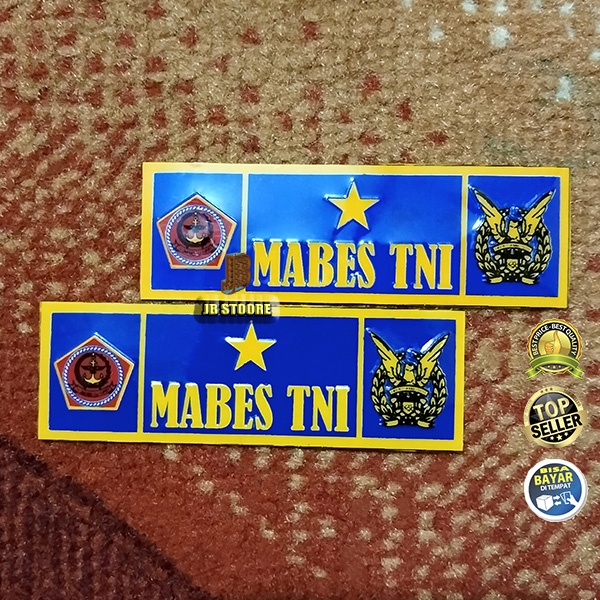 Stiker Mabes TNI AU Biru Timbul Sepasang / Stiker Plat Mabes Tni Au 2 pcs / Stiker Plat Motor Mobil 