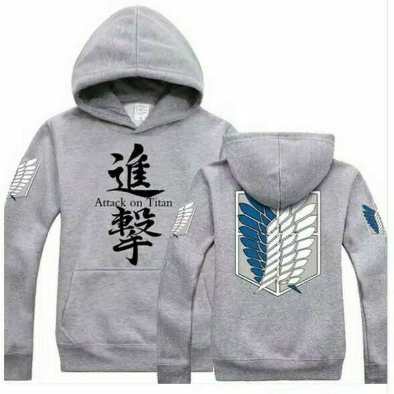 Jaket Hoodie Attack On Titan Sweater Anime Attack On Titan Pria Dewasa Anak anak