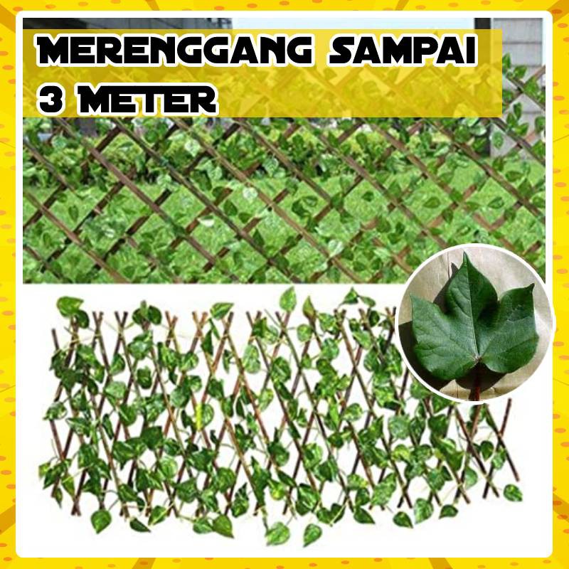 Pagar Daun Plastik Rambat Bisa Memanjang dan Pendek | Ukuran 3 METER Penganti Pagar Kayu