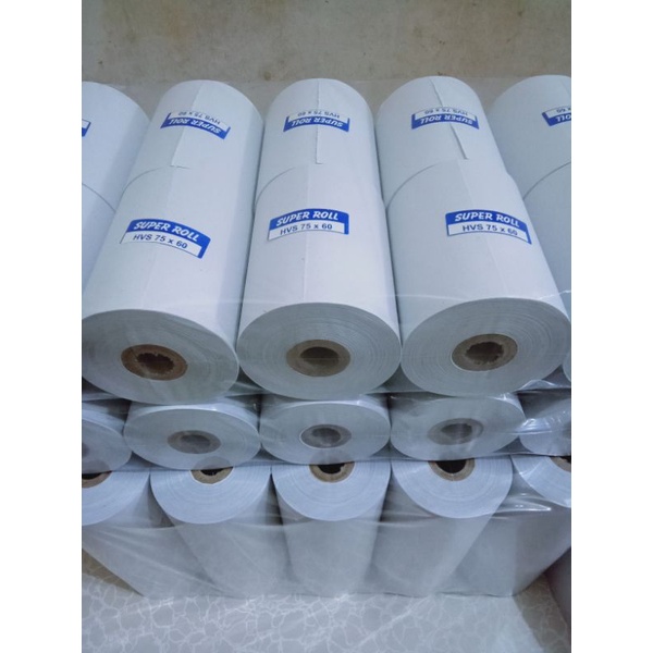 

InJO KERTAS KASIR SETRUK HVS 1PLY 75x60mm paket 10 roll Printer Dontmatrik