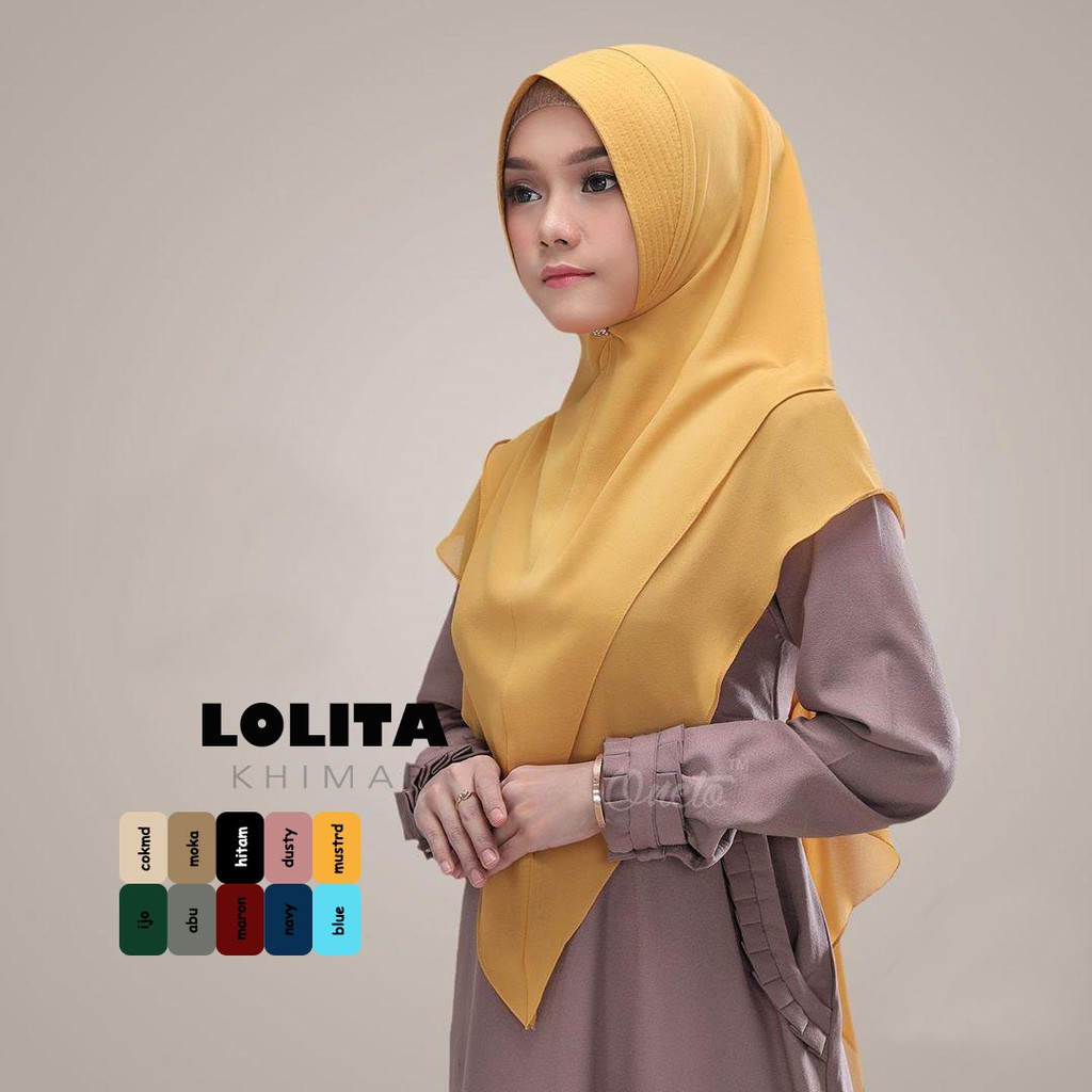 HIJAB KHIMAR SYARI CERUTY LOLITA / KHIMAR SISESA / JILBAB SAFETY MASK / KHIMAR INSTAN PET