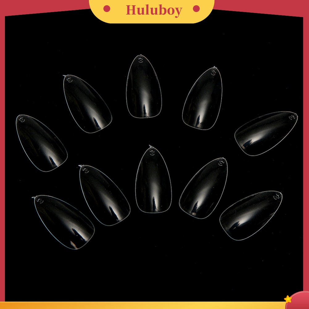 Huluboy Huluboy♡ 500pcs Kuku Palsu Bentuk Oval Untuk Manicure