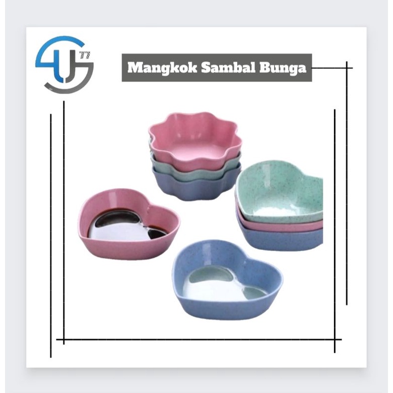 US133 Mangkok Sambal Motif Bunga / Love By Toko Haji Usman