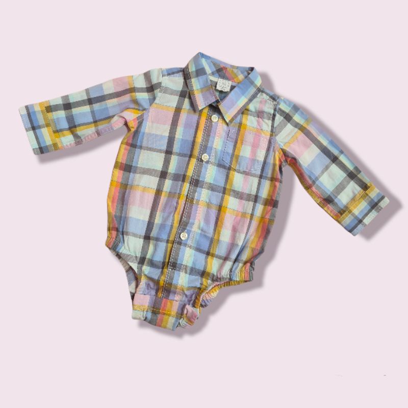 Termurah Kemeja Jumper Anak Bayi Baby Gap Button Front Bodysuit Original-6