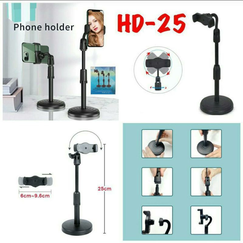 Phone Holder Hp HD25 Tongsis Selfie Panjang Lazypod