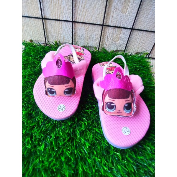 SANDAL JEPIT ANAK PEREMPUAN 1-3 TAHUN KARAKTER LOL / SANDAL LUCU ANAK CEWEK