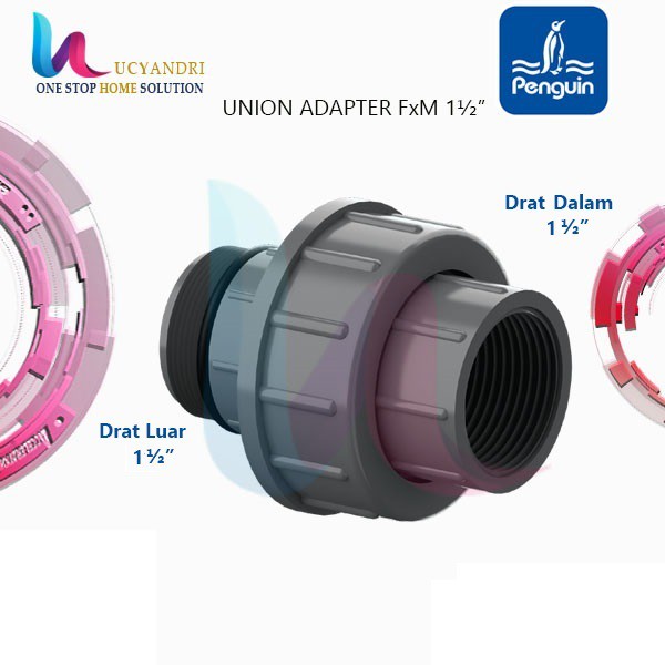 Union Adaptor Thread Penguin FxM 1.5 Inch Watermur Satu Setengah