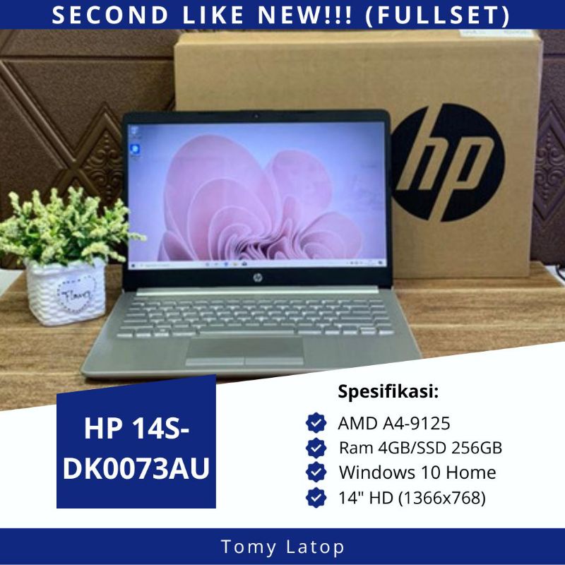 Jual Laptop Second Like New Fullset Hp 14s Dk0073auamd A4ram 4gbssd 256gb Shopee Indonesia 2108