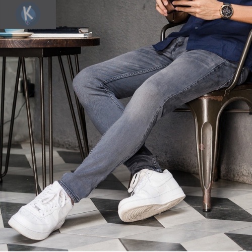 CELANA JEANS PRIA PULL&amp;BEAR GREY WASH WHISKER SKINNY STRETCH PULLANDBEAR PULL &amp; BEAR PULL P&amp;B ABU