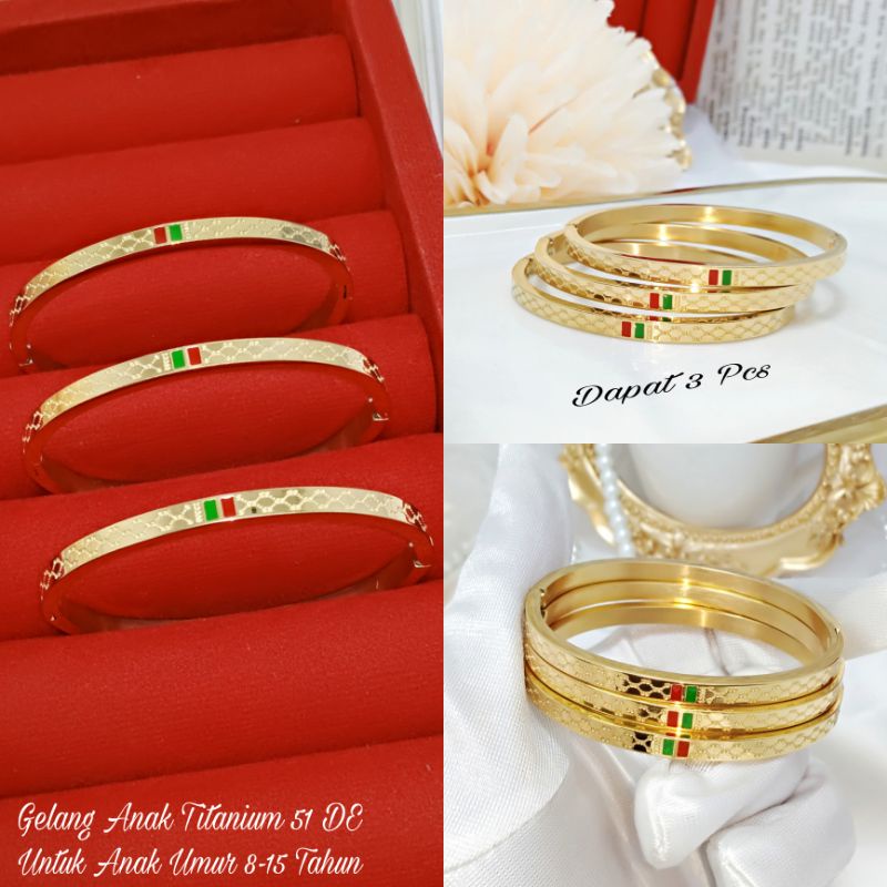 Gelang Titanium Anak 3 Pc/Gelang Titanium/Gelang Anak/Gelang Set 3 Titanium Anak 51 DE